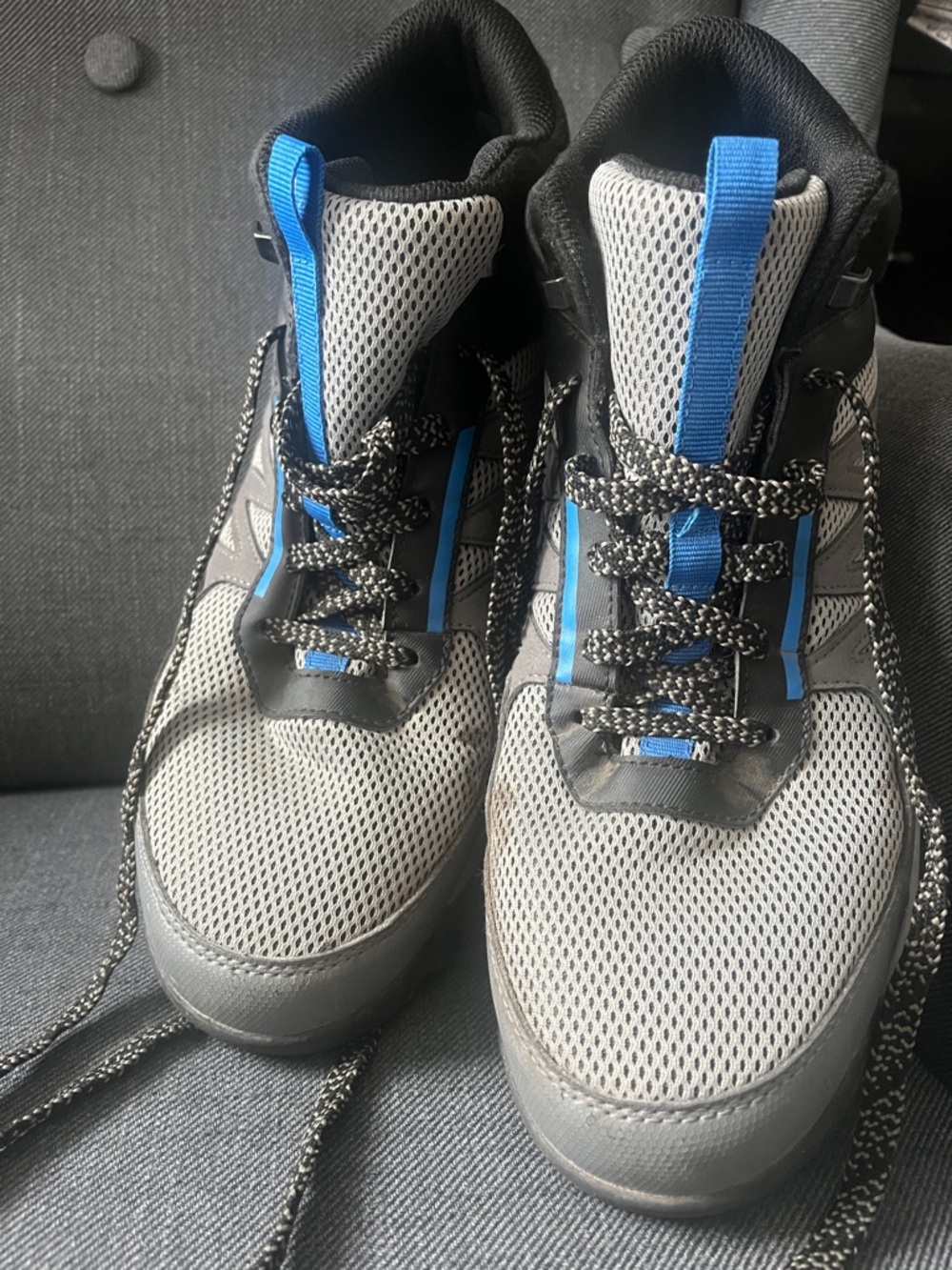 Ozark Trail Gray and Blue Men's High-Top Sneakers